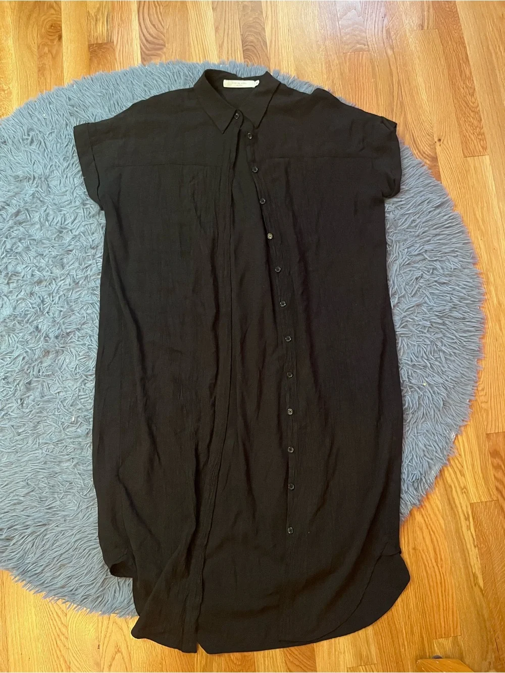 7115 by Szeki Black Signature Maxi Shirtdress + Reversible Black Dress Size S